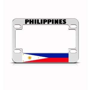 Philippines Flag Metal Motorcycle Bike license plate frame Tag Holder