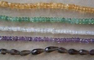 LOT Gemstone Beads ~ Apatite ~ Amethyst ~ Moonstone ~ Citrine ~ #3 