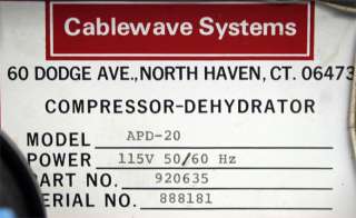 Cablewave System APD 20 Automatic Dehydrator Compressor  