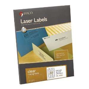  Maco 1 x 2 5/6, Laser Labels, Matte Clear 30 Up, 50 Sheets 