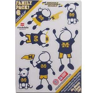 Michigan Wolverines NCAA Family Decals Auto Car 5 x 7 Small 6 Piece 