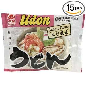 Myojo Udon Japanese Style Noodles with Soup Base, Shrimp Flavor, 7.22 