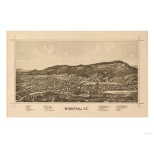  Bristol, Vermont   Panoramic Map Premium Poster Print 