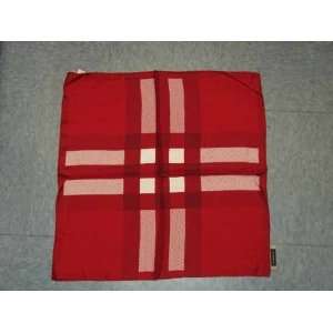 New Without Tag Burberry Red & White Check Print Silk Neck Scarf Shawl 