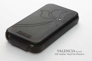 SGP Leather Case Valencia Black for Apple iPhone 4 4Gen  