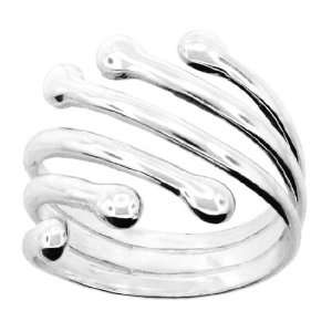 Sterling Silver Six Banded Ring, Size 6 Jewelry
