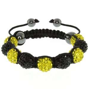  Hip Hop 10mm Yellow & Black Crystal Ball and Magnetic Ball 