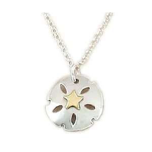 Far Fetched Sterling Silver & Brass Sand Dollar Necklace Far Fetched 