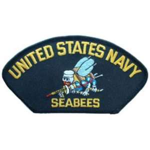  U.S. Navy Seabees Hat Patch 2 3/4 x 5 1/4 Patio, Lawn 