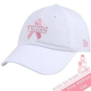   Tigers Ladies White Sparkle Ribbon Adjustable Hat