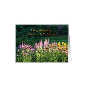  Congrats on U.S. Citizenship   Flower Garden Card Health 