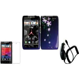 Nightly Flower Hard Case Cover+LCD Screen Protector+Car Charger for 