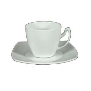  Tytan White Espresso Cups and Saucers   Set of 6 Kitchen 