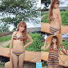   color stripes personalized knitted bikini(Without a jacket JX4009 US