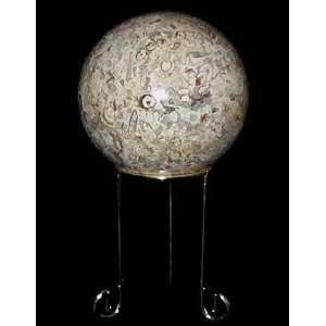  Fossil Coral Stone Sphere Decor Ball   Large, 5dia. with 