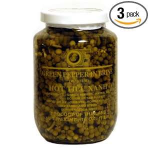 Oriental Foods Green Peppers In Brine, 16 Ounce Jars (Pack of 3)