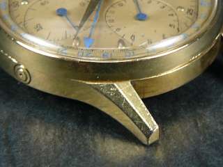 Vintage18k Gold Tag Heuer Triple Day chronograph Winding Watch Valjoux 