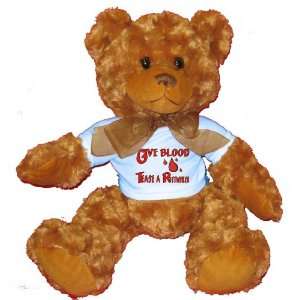  Give Blood Tease a Rottweller Plush Teddy Bear with BLUE T 