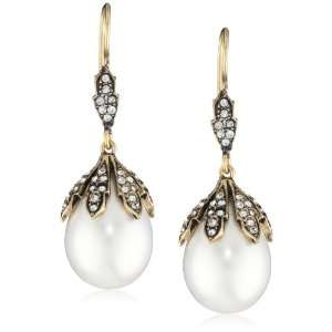 Azaara Crystal Semois Pearl Drop Earrings Jewelry