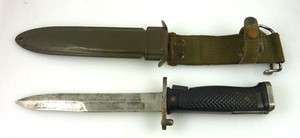 Vintage US ARMY Military Bayonet USM8A1 Bayonet Knife Scabbard Set WW 
