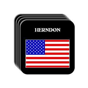  US Flag   Herndon, Virginia (VA) Set of 4 Mini Mousepad 