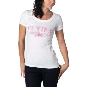  FMF Flyer Womens Short Sleeve Casual Wear Shirt   White 