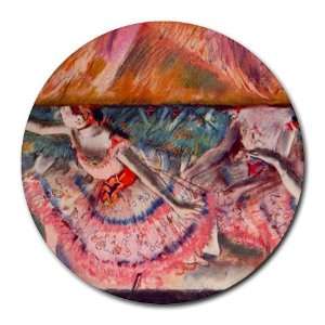  The Curtain Falls By Edgar Degas Round Mouse Pad Office 