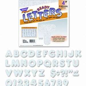   T1613   Ready Letters Sparkles Letter Set, Silver Sparkle, 4h, 71/Set