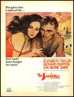 1965 movie ad for the Sandpiper  Elizabeth Taylor  94  