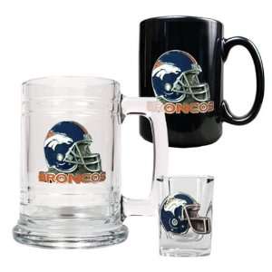  Denver Broncos Mugs & Shot Glass Gift Set Sports 