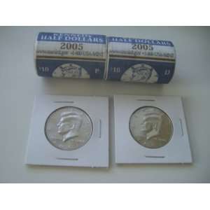 2005 P & D Mint John F Kennedy Half Dollar Two Uncirculated Halves 