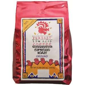   Acid Coffee Low Acid Espresso Roast Grind Fine Grind, 5 Pound Bags