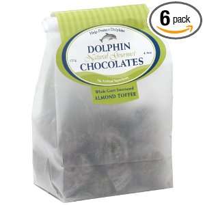 Dolphin Natural Chocolates, Almond Toffee, 4.5 Ounce Bags (Pack of 6 