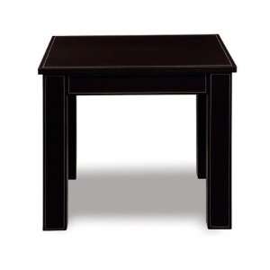  Brooklyn Faux Leather End Table (Brown/White) (17H x 20W 