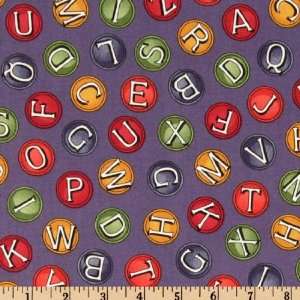 44 Wide Animal Alphabet Games Letters Violet Fabric By 
