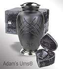 ADULT HAND CUT ART GLASS FUNERAL CREMATION URN WITH BOX