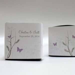 Romantic Butterfly Cube Favor Box Wrap   Lavender  Kitchen 