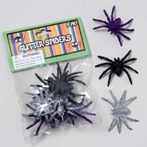  Mini Glittered Spiders 9 Pack Case Pack 48