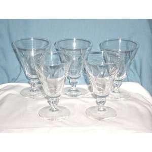   Set of 5 Cut Glass Stem Tumblers or dessert glasses 