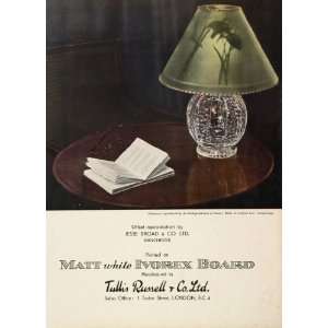  1934 Ad Tullis Russell London Printing Paper Table Lamp 