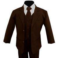 Brand New Boy Tuxedo Dress Brown Suit W/ Tie size 4T  