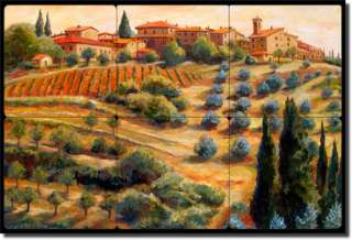 Margosian Tuscan Landscape Tumbled Marble Mural Art  