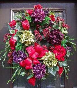 Tuscan Wreath Spring Summer Elegant Luxe Designer Wall Floral 