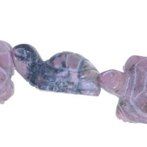  Rhodonite Turtles Pink Carved 20mm Beads (Qty2) Arts 