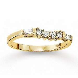    14k Yellow Gold Round Baguette Diamond Wedding Ring Jewelry