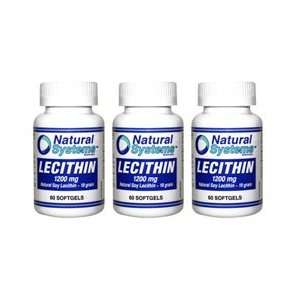 Natural Systems 3 PACK Lecithin 1200 mg 60 softgels Antioxidant Heart 