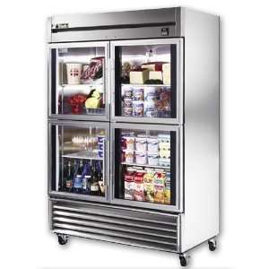 Glass Door Refrigerator, Commercial Refrigerator, Stainless Interior 