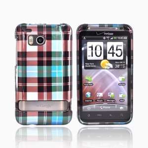  PLAID PATTERN OF BLUE BROWN AND SILVER Hard Plastic Case 