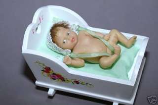 Ashton Drake Musical Cradle Hush Little 3 Resin Baby Girl Doll NIB 
