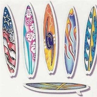 36. Surf Board Cakes Cupcakes   6 Re Usable Cake Pics & Party Favors 